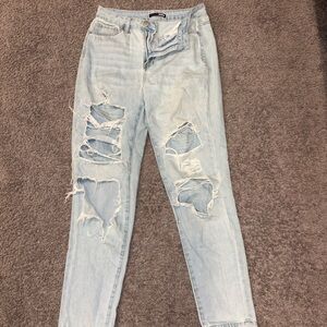 Fashion Nova Sky Blue Ripped Boyfriend Jeans
